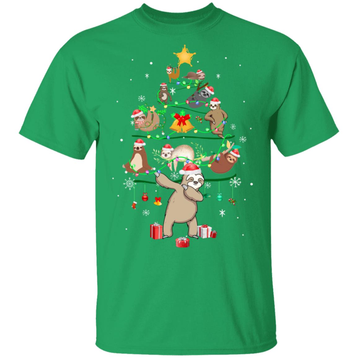 Sloth Christmas Tree Lights Funny Sloth Xmas Gift T-Shirt & Sweatshirt | Teecentury.com