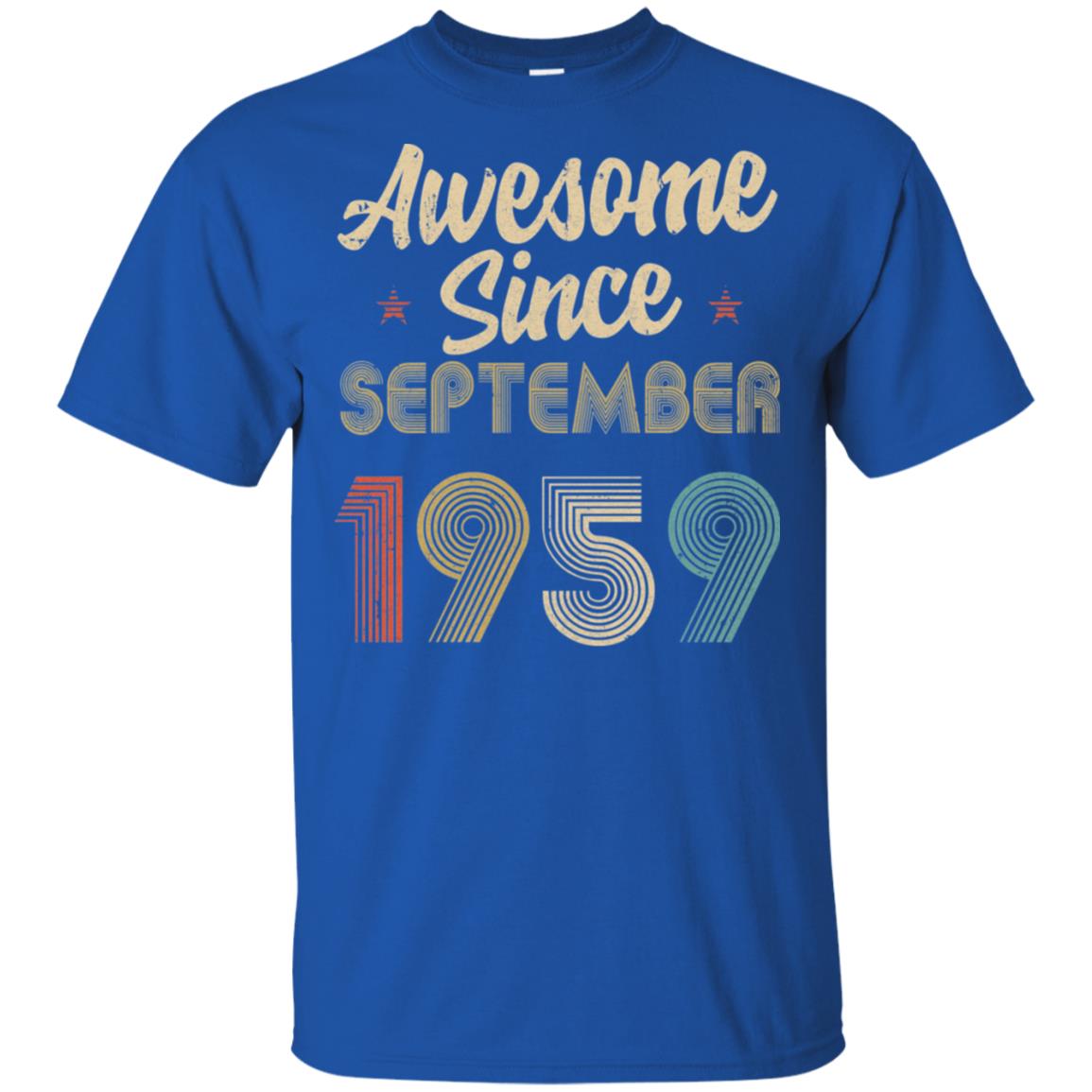 Awesome Since September 1959 Vintage 63th Birthday Gifts T-Shirt & Hoodie | Teecentury.com