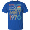 Awesome Since May 1970 Vintage 52th Birthday Gifts T-Shirt & Hoodie | Teecentury.com
