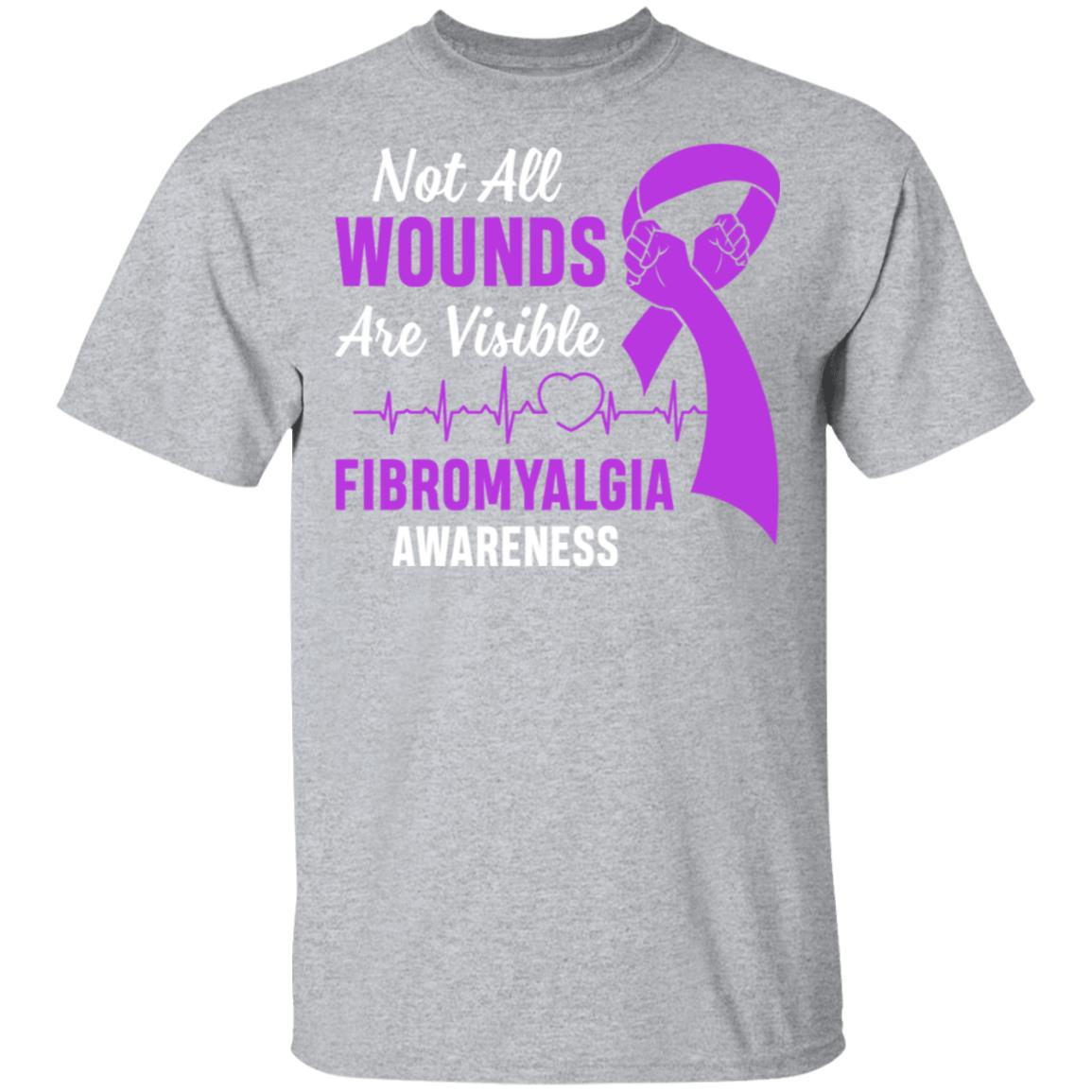 Fibromyalgia Awareness Purple Not All Wounds Are Visible T-Shirt & Hoodie | Teecentury.com