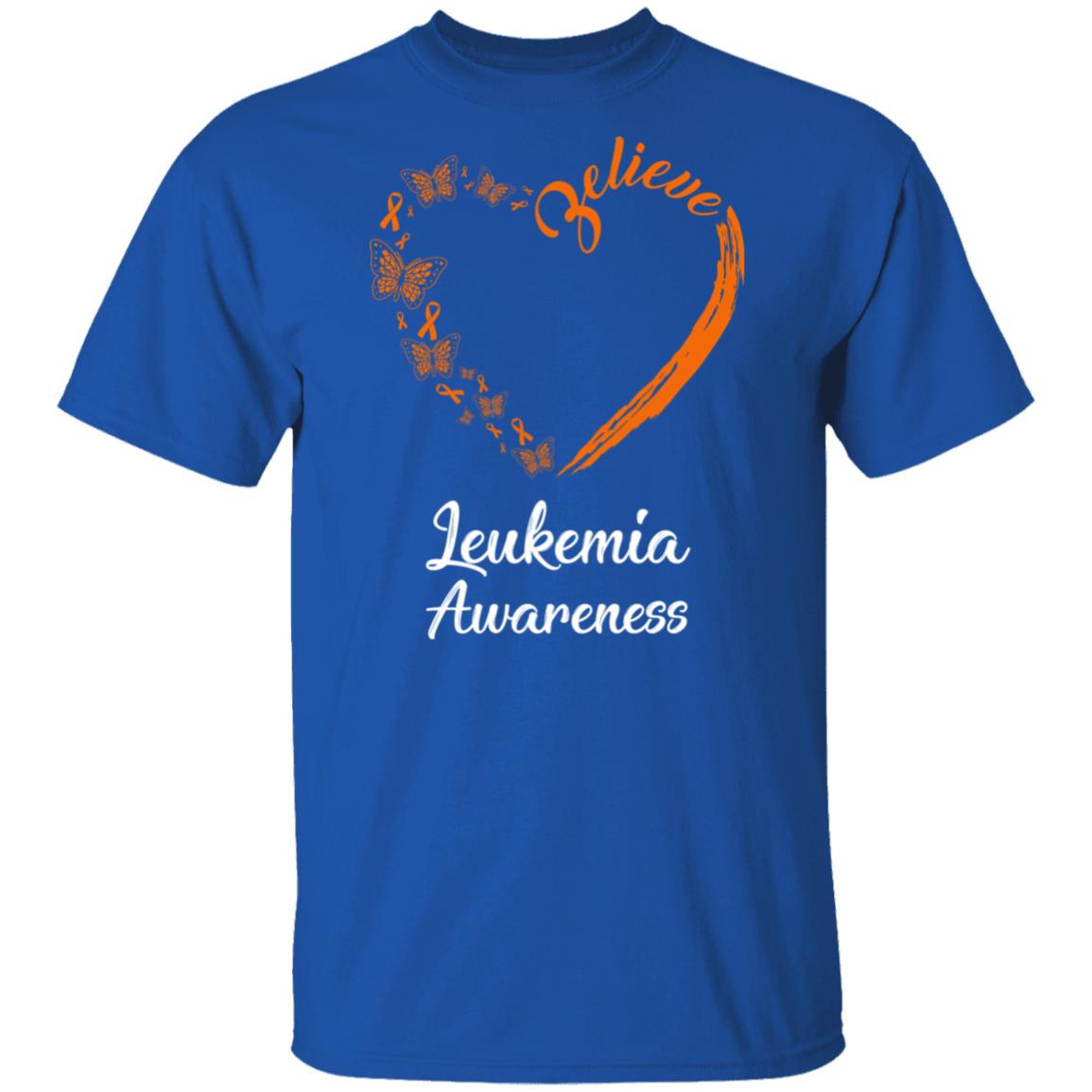 Butterfly Believe Leukemia Awareness Ribbon Gifts T-Shirt & Hoodie | Teecentury.com
