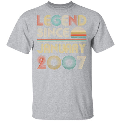 Legend Since January 2007 Vintage 15th Birthday Gifts T-Shirt & Hoodie | Teecentury.com