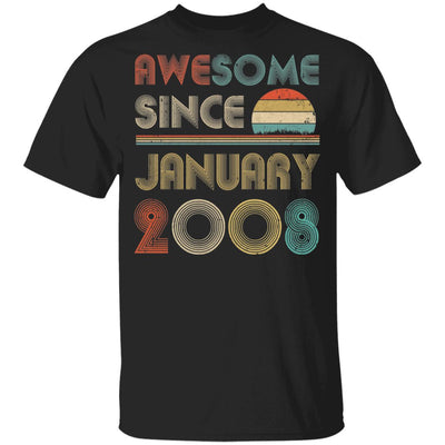 Awesome Since January 2008 Vintage 14th Birthday Gifts Youth Youth Shirt | Teecentury.com