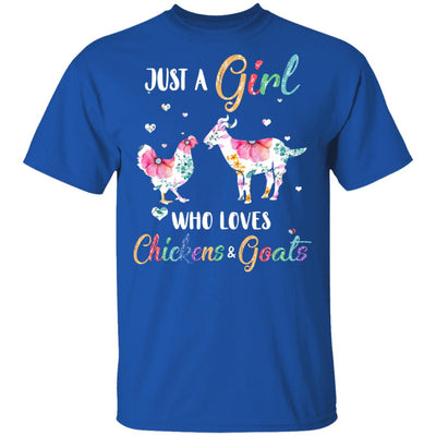 Just A Girl Who Loves Chickens And Goats Funny Cute Lover T-Shirt & Hoodie | Teecentury.com