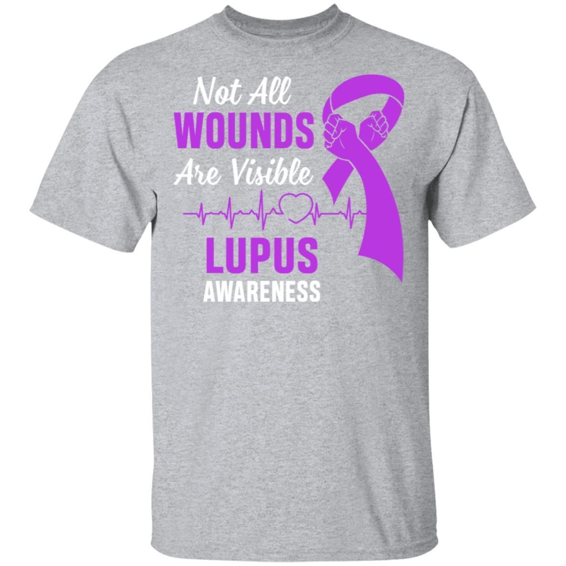 Lupus Awareness Purple Not All Wounds Are Visible T-Shirt & Hoodie | Teecentury.com