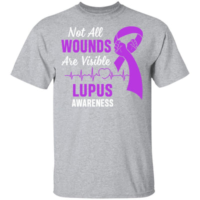 Lupus Awareness Purple Not All Wounds Are Visible T-Shirt & Hoodie | Teecentury.com