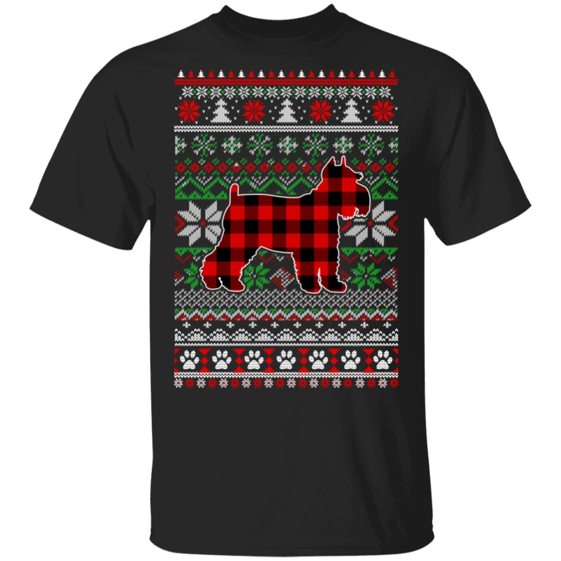 Schnauzer Red Plaid Ugly Christmas Sweater Gifts T-Shirt & Sweatshirt | Teecentury.com
