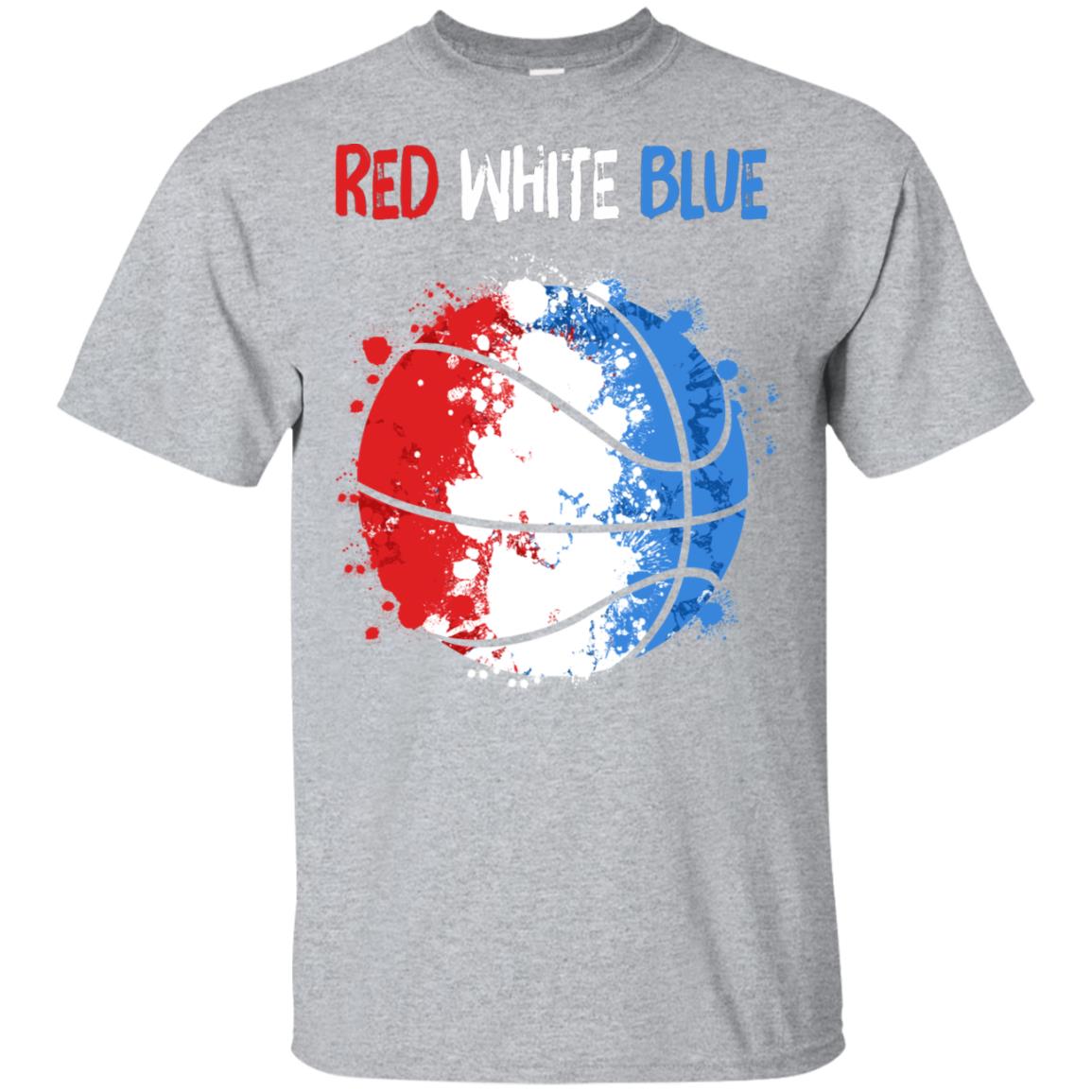 4Th Of July Red White Blue Basketball Lovers Patriotic T-Shirt & Hoodie | Teecentury.com