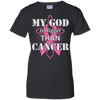 My God Is Bigger Than Cancer Pink Awareness Ribbon T-Shirt & Hoodie | Teecentury.com