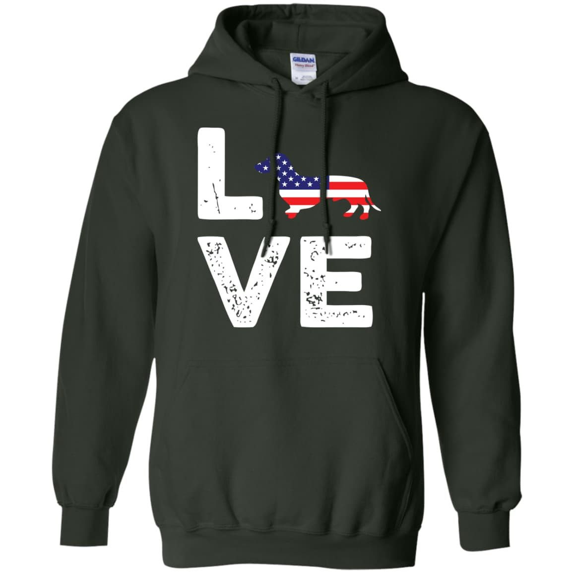 American Flag Dog Wiener Love T-Shirt & Hoodie | Teecentury.com