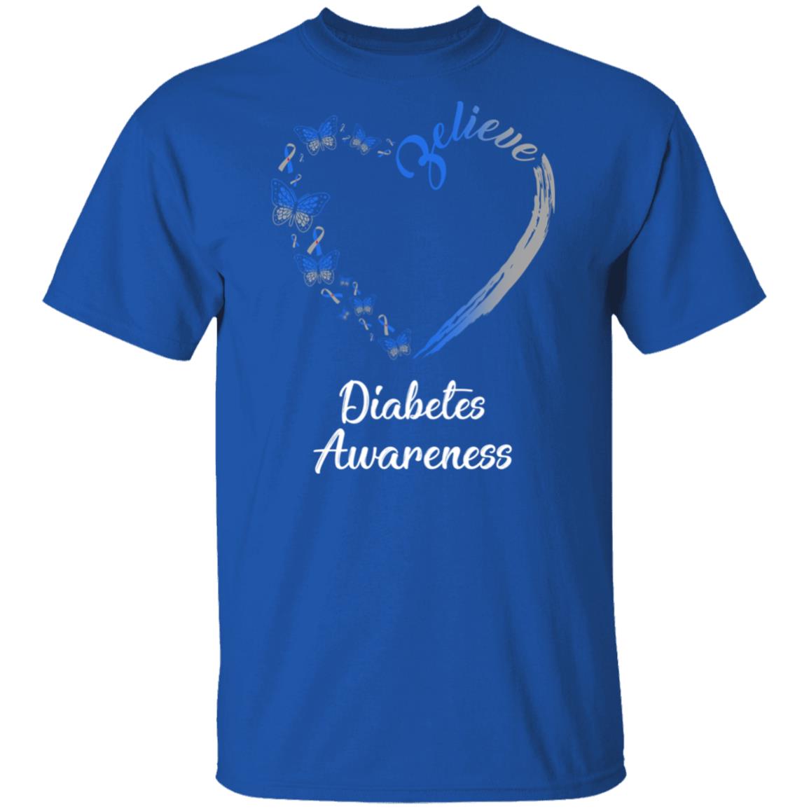 Butterfly Believe Diabetes Awareness Ribbon Gifts T-Shirt & Hoodie | Teecentury.com