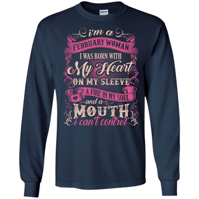 I Am A February Woman I Was Born With My Heart On My Sleeve T-Shirt & Hoodie | Teecentury.com