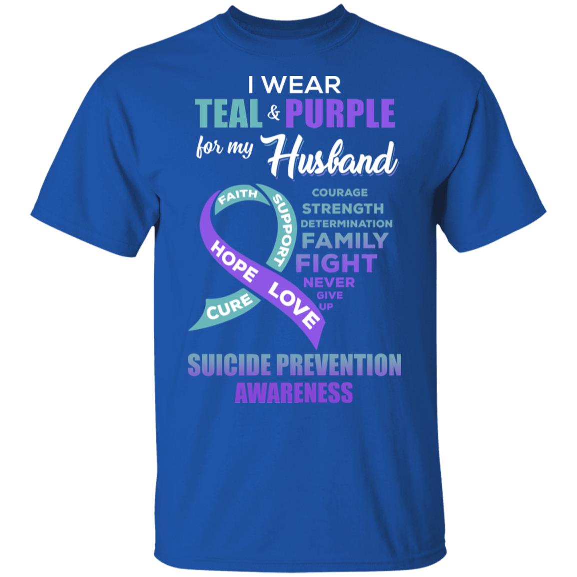Suicide Prevention I Wear Teal And Purple For My Husband T-Shirt & Hoodie | Teecentury.com