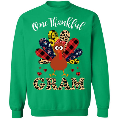 One Thankful Gram Leopard Turkey Thanksgiving Gift T-Shirt & Sweatshirt | Teecentury.com