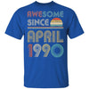 Awesome Since April 1990 Vintage 32th Birthday Gifts T-Shirt & Hoodie | Teecentury.com