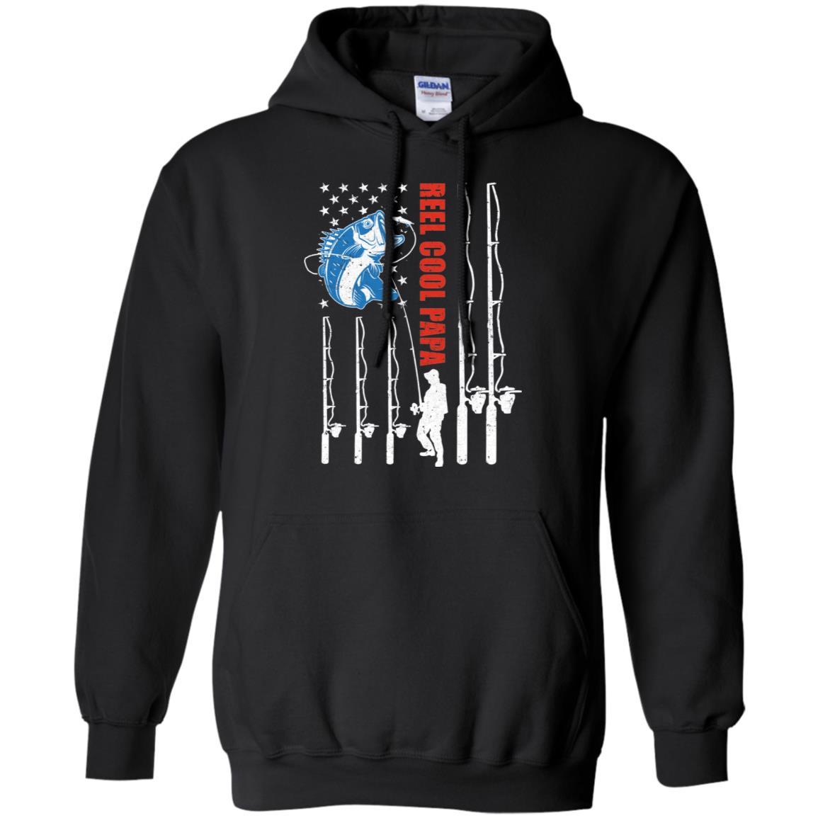 Reel Cool Papa American Flag Fish Fishing Fathers Day T-Shirt & Hoodie | Teecentury.com