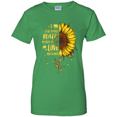 I Just Really Really Love Elephants Sunflower T-Shirt & Tank Top | Teecentury.com