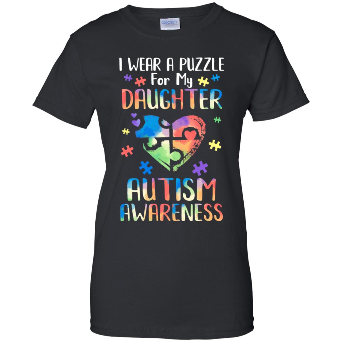 I Wear A Puzzle For My Daughter Autism Awareness T-Shirt & Hoodie | Teecentury.com