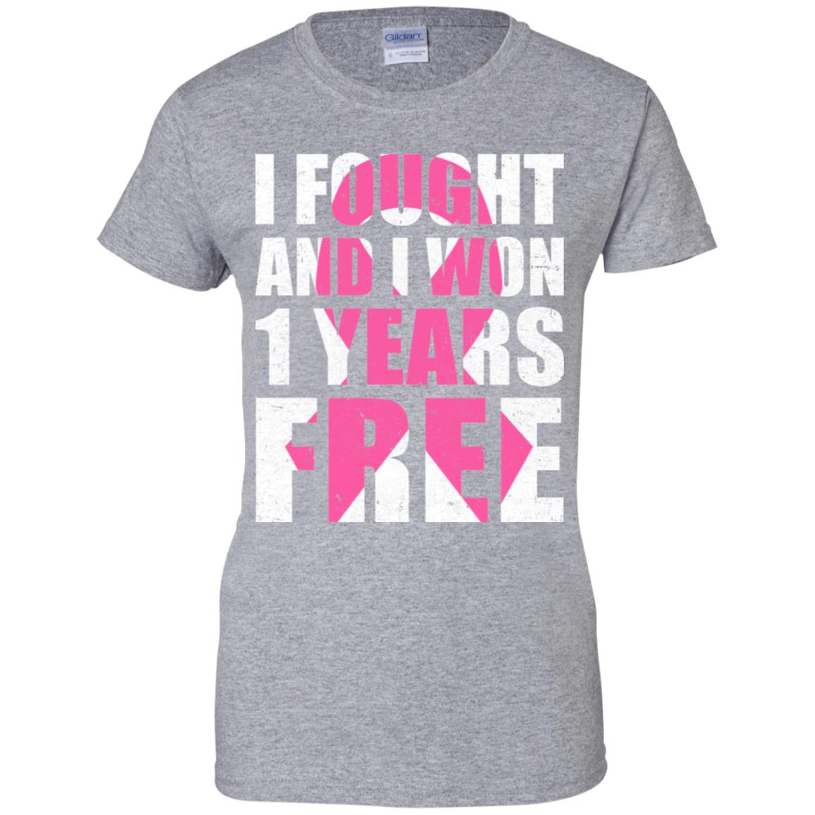 I Fought An I Won 1 Year Free Fight Support Breast Cancer T-Shirt & Hoodie | Teecentury.com