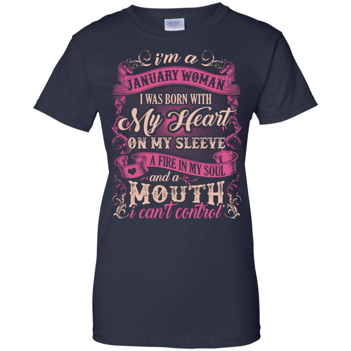 I Am A January Woman I Was Born With My Heart On My Sleeve T-Shirt & Hoodie | Teecentury.com