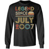 Legend Since July 2007 Vintage 15th Birthday Gifts T-Shirt & Hoodie | Teecentury.com