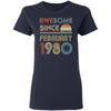 Awesome Since February 1980 Vintage 40Th Birthday Gifts Women T-Shirt & Hoodie | Teecentury.com