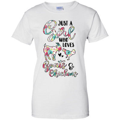 Just A Girl Who Loves Goats Chickens Lovers T-Shirt & Tank Top | Teecentury.com