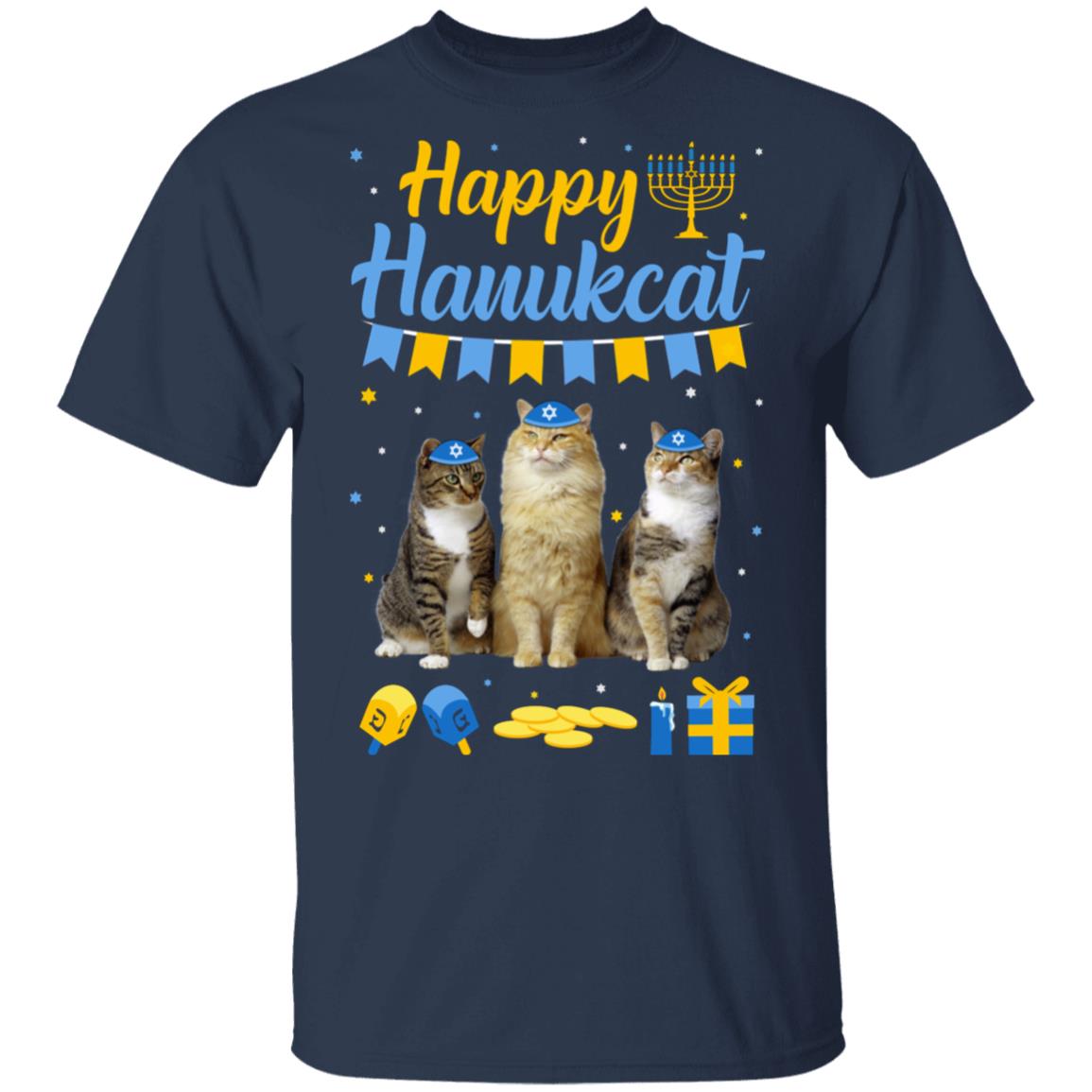 Jewish Hanukkah Cat Happy Hanukcat Christmas Gift T-Shirt & Sweatshirt | Teecentury.com