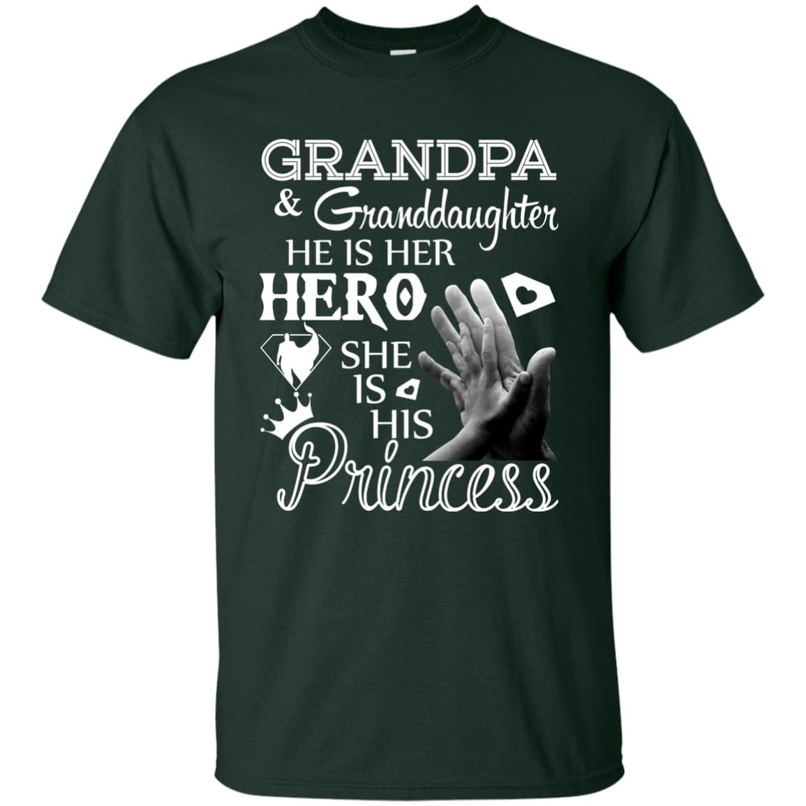 Grandpa & Granddaughter He Is Her Hero T-Shirt & Hoodie | Teecentury.com