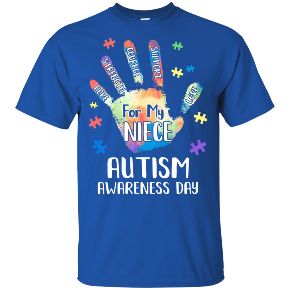 Support Autism Awareness For My Niece Puzzle Gift T-Shirt & Hoodie | Teecentury.com