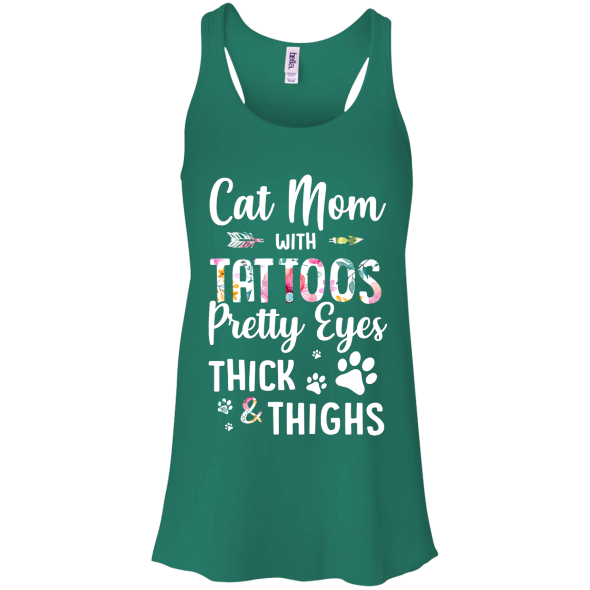 Cat Mom With Tattoos Pretty Eyes Thick Thighs T-Shirt & Tank Top | Teecentury.com