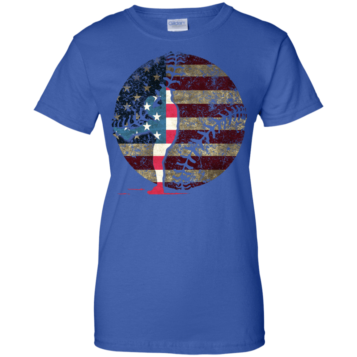 Pitcher Baseball America Flag T-Shirt & Hoodie | Teecentury.com