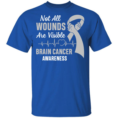 Brain Cancer Awareness Grey Not All Wounds Are Visible T-Shirt & Hoodie | Teecentury.com