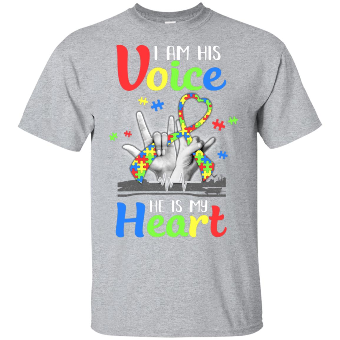 I'm His Voice He Is My Heart Autism Awareness T-Shirt & Hoodie | Teecentury.com