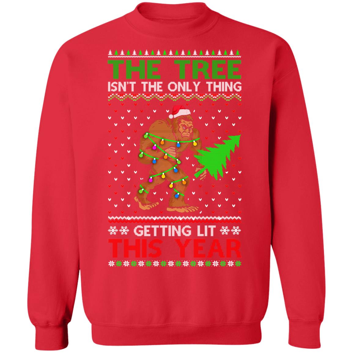 Christmas Bigfoot The Tree Isn't The Only Thing Sweater T-Shirt & Sweatshirt | Teecentury.com