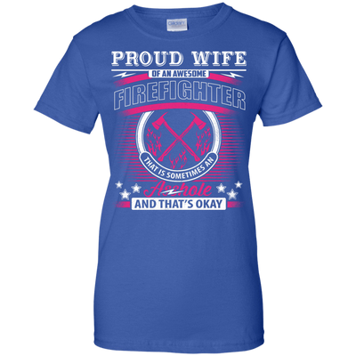 Proud Wife Of An Awesome Firefighter T-Shirt & Hoodie | Teecentury.com