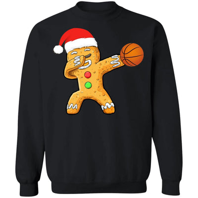 Dabbing Gingerbread Santa Basketball Christmas Pajama Gifts T-Shirt & Sweatshirt | Teecentury.com