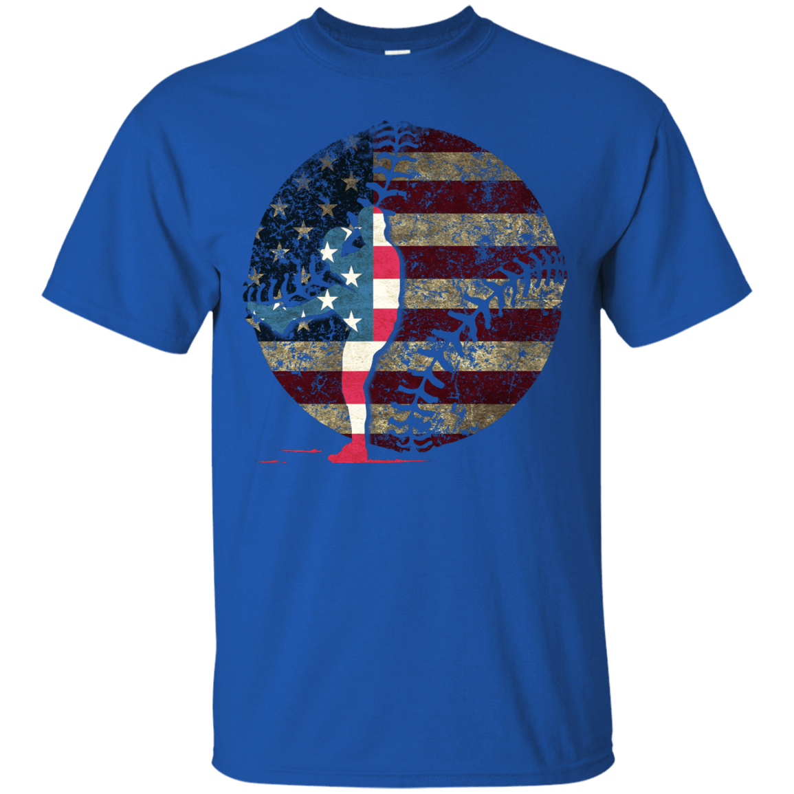 Pitcher Baseball America Flag T-Shirt & Hoodie | Teecentury.com