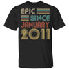 Epic Since January 2011 Vintage 11th Birthday Gifts Youth Youth Shirt | Teecentury.com