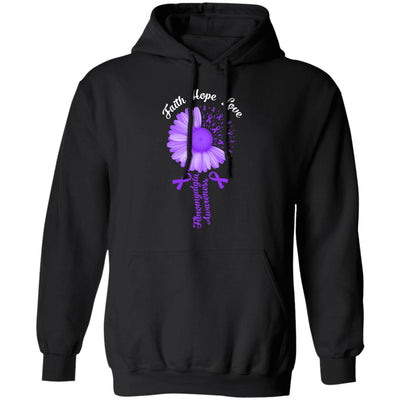Faith Hope Love Purple Ribbon Fibromyalgia Awareness T-Shirt & Hoodie | Teecentury.com