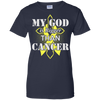 My God Is Bigger Than Cancer Yellow Awareness Ribbon T-Shirt & Hoodie | Teecentury.com