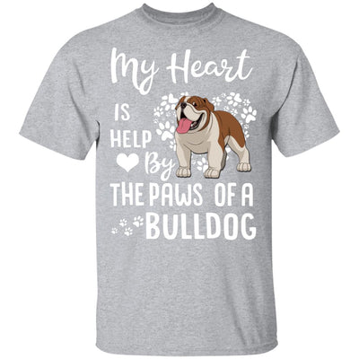 My Heart Is Held By The Paws Of A Bulldog Lover T-Shirt & Hoodie | Teecentury.com