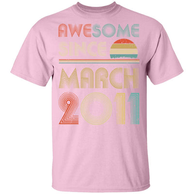 Awesome Since March 2011 Vintage 11th Birthday Gifts Youth Youth Shirt | Teecentury.com