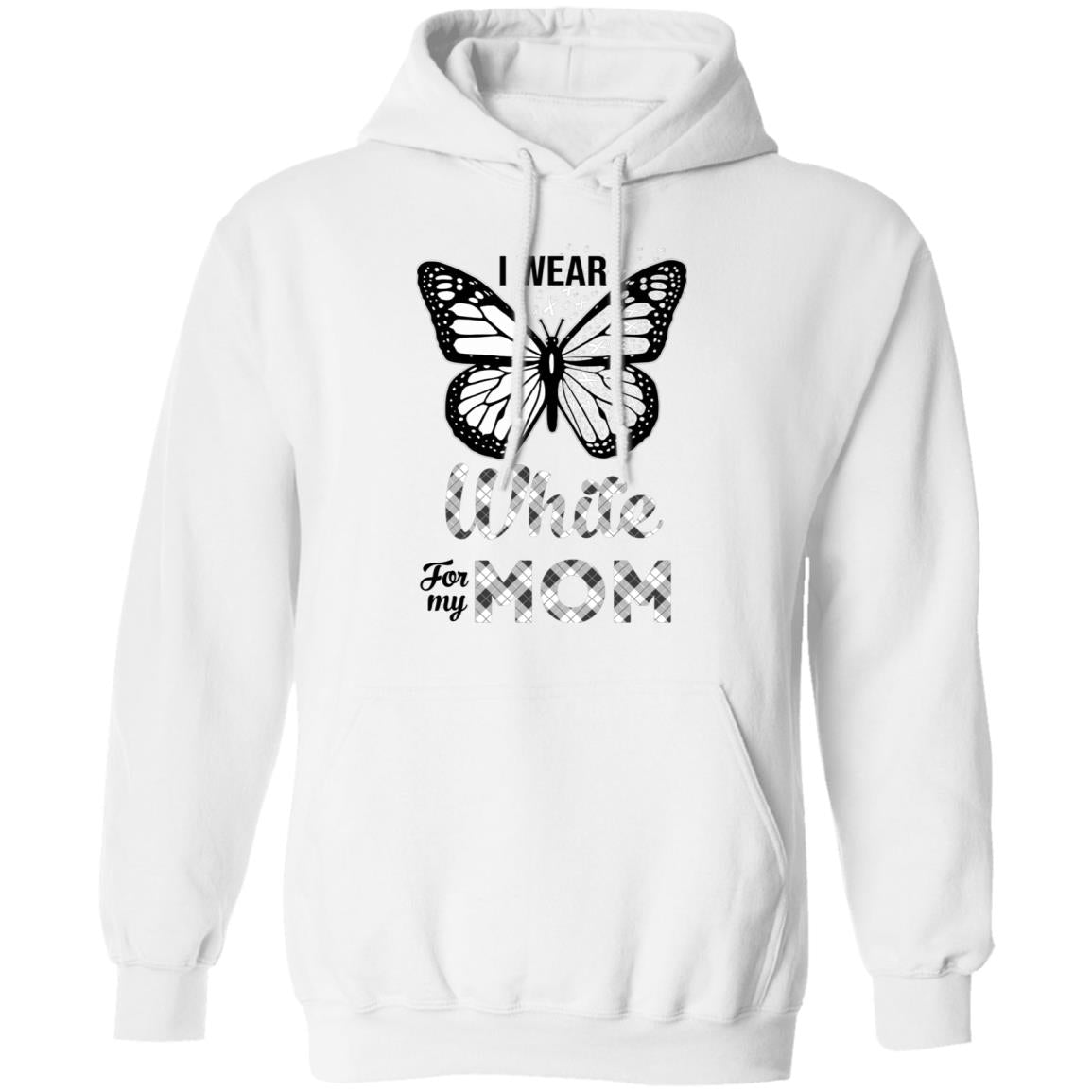 I Wear White For My Mom Butterfly Lung Cancer Awareness T-Shirt & Hoodie | Teecentury.com