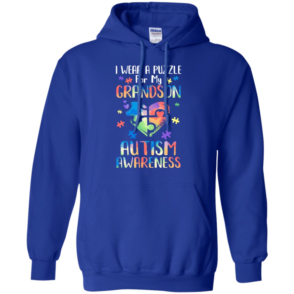 I Wear A Puzzle For My Grandson Autism Awareness T-Shirt & Hoodie | Teecentury.com