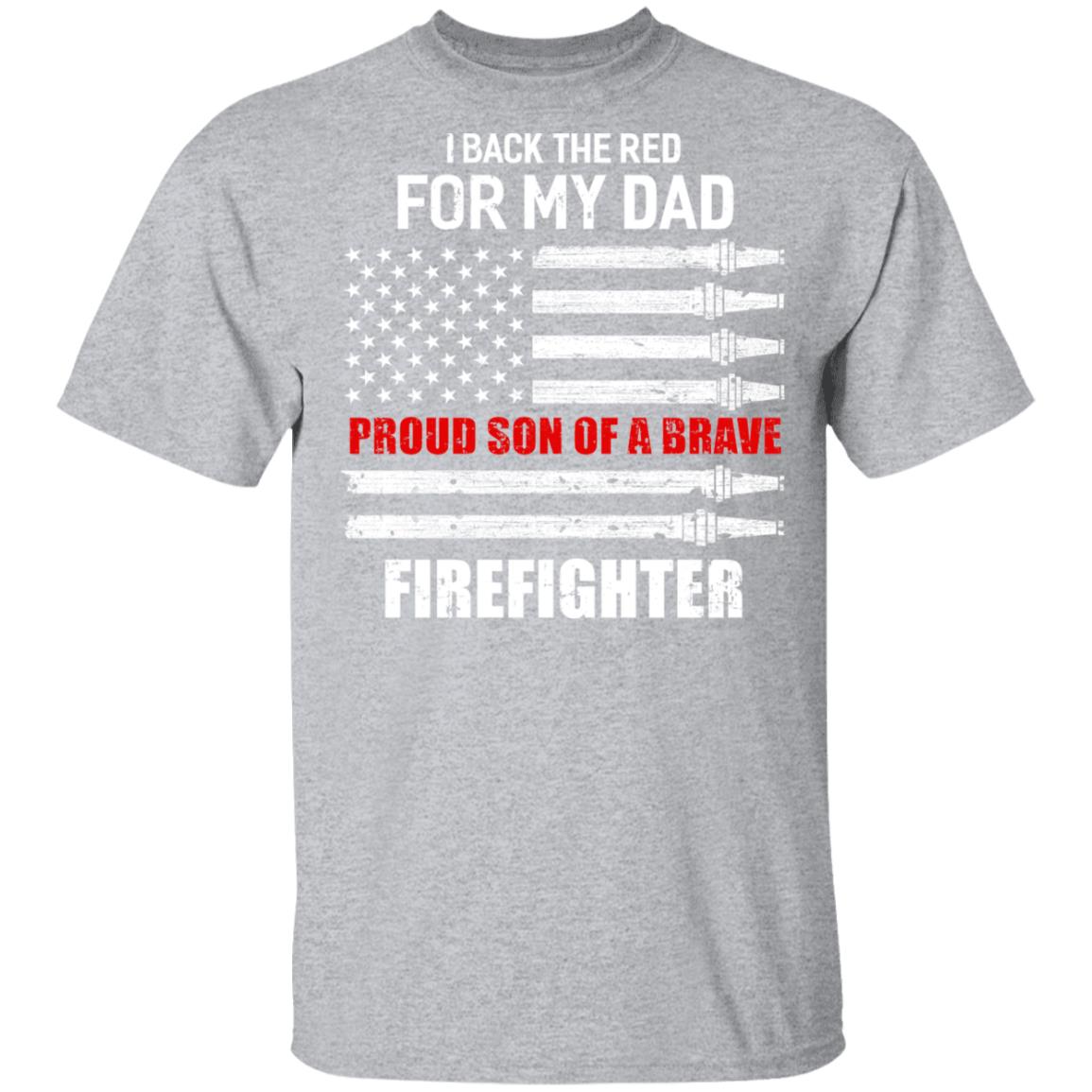 I Back The Red For My Dad Proud Son Firefighter Youth Youth Shirt | Teecentury.com