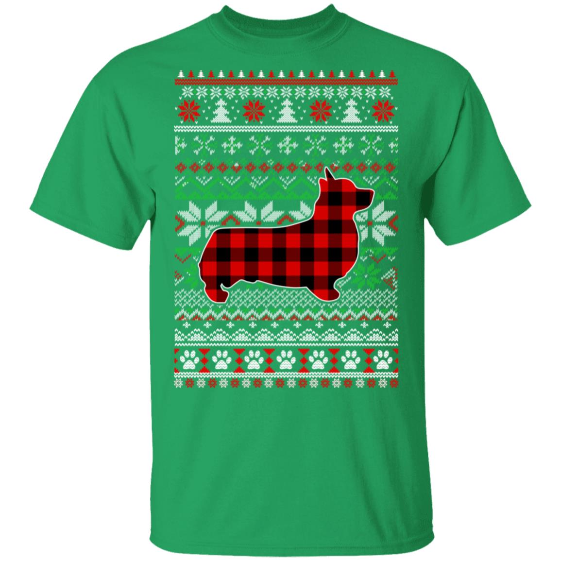 Corgi Red Plaid Ugly Christmas Sweater Gifts T-Shirt & Sweatshirt | Teecentury.com