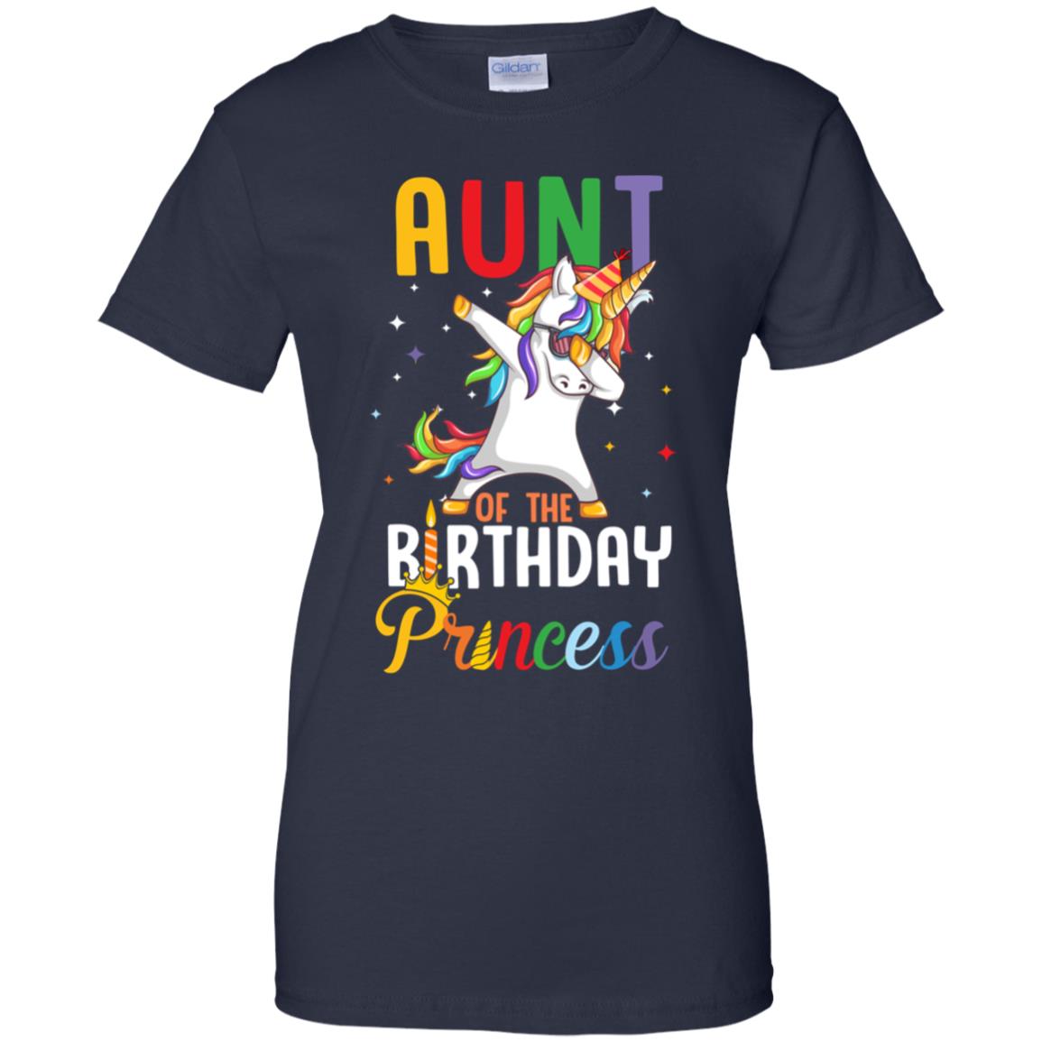 Aunt Of The Birthday Girl Dabbing Unicorn Party T-Shirt & Hoodie | Teecentury.com