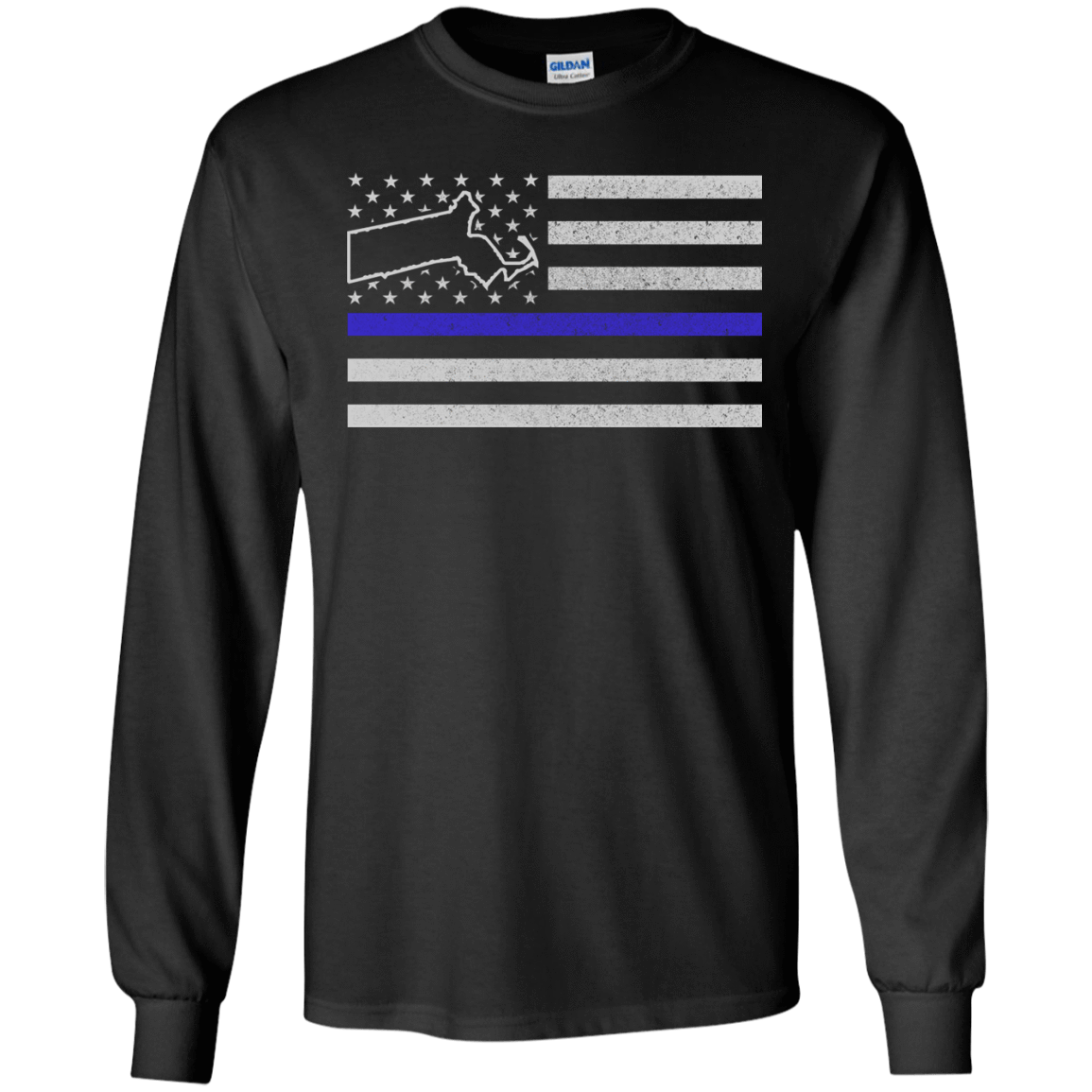 Massachusetts Thin Blue Line Police State T-Shirt & Hoodie | Teecentury.com
