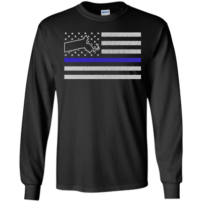 Massachusetts Thin Blue Line Police State T-Shirt & Hoodie | Teecentury.com